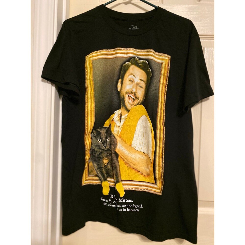 Its Always Sunny in Philadelphia Shirt Black Kitten Mittens Charlie Day Graphic